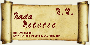 Nada Miletić vizit kartica